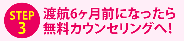 渡航6カ月前になったらカウンセリングへ